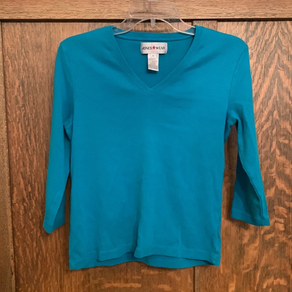 Jones Wear teal cotton top M